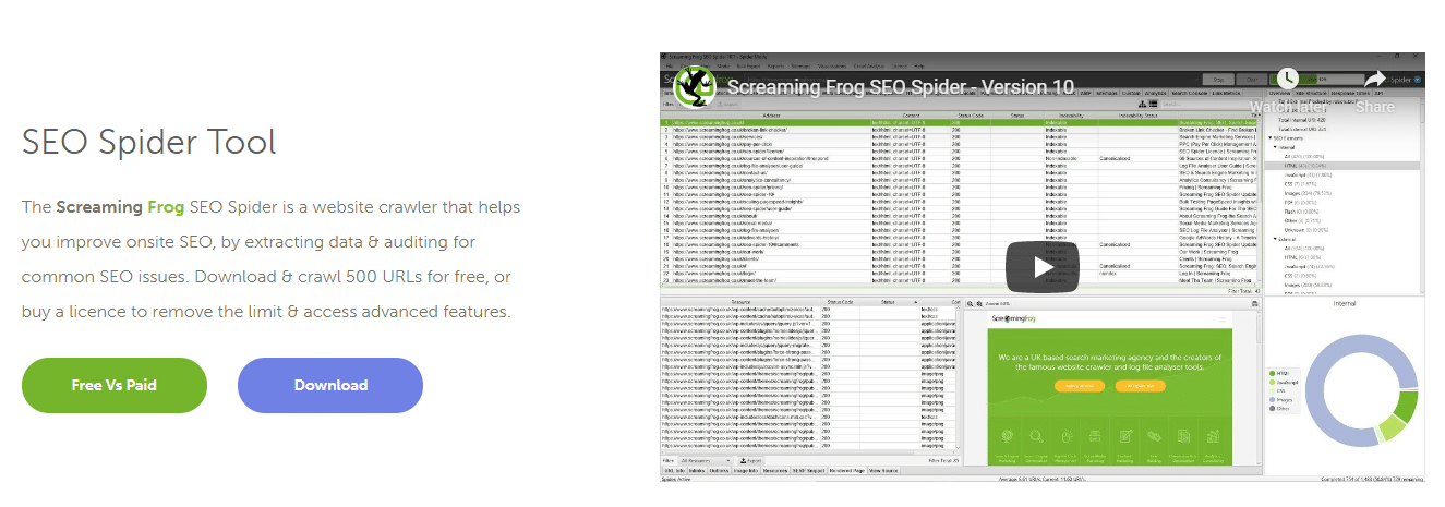 SEO audit Screaming Frog SEO Spider Tool