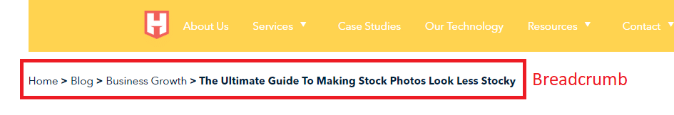 website architecture breadcrumbs