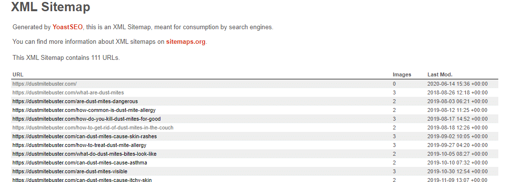 XML sitemap