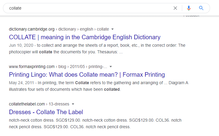 Google keyword ranking