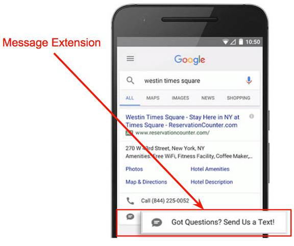 Site extensions - message extensions