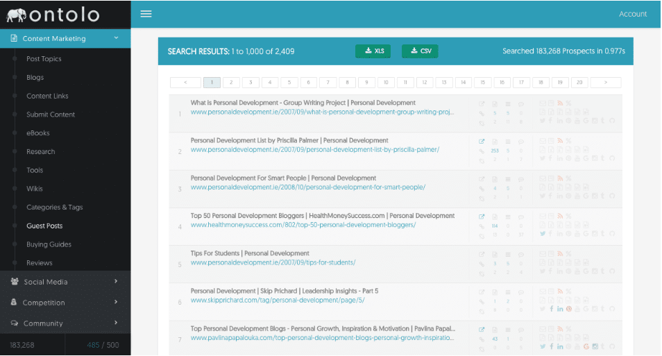 Link outreach tool Ontolo