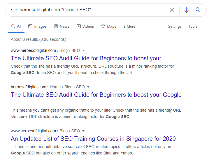 Improving SEO with internal links