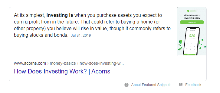 Featured snippet