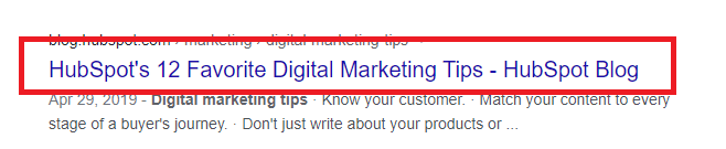 Optimised title tag