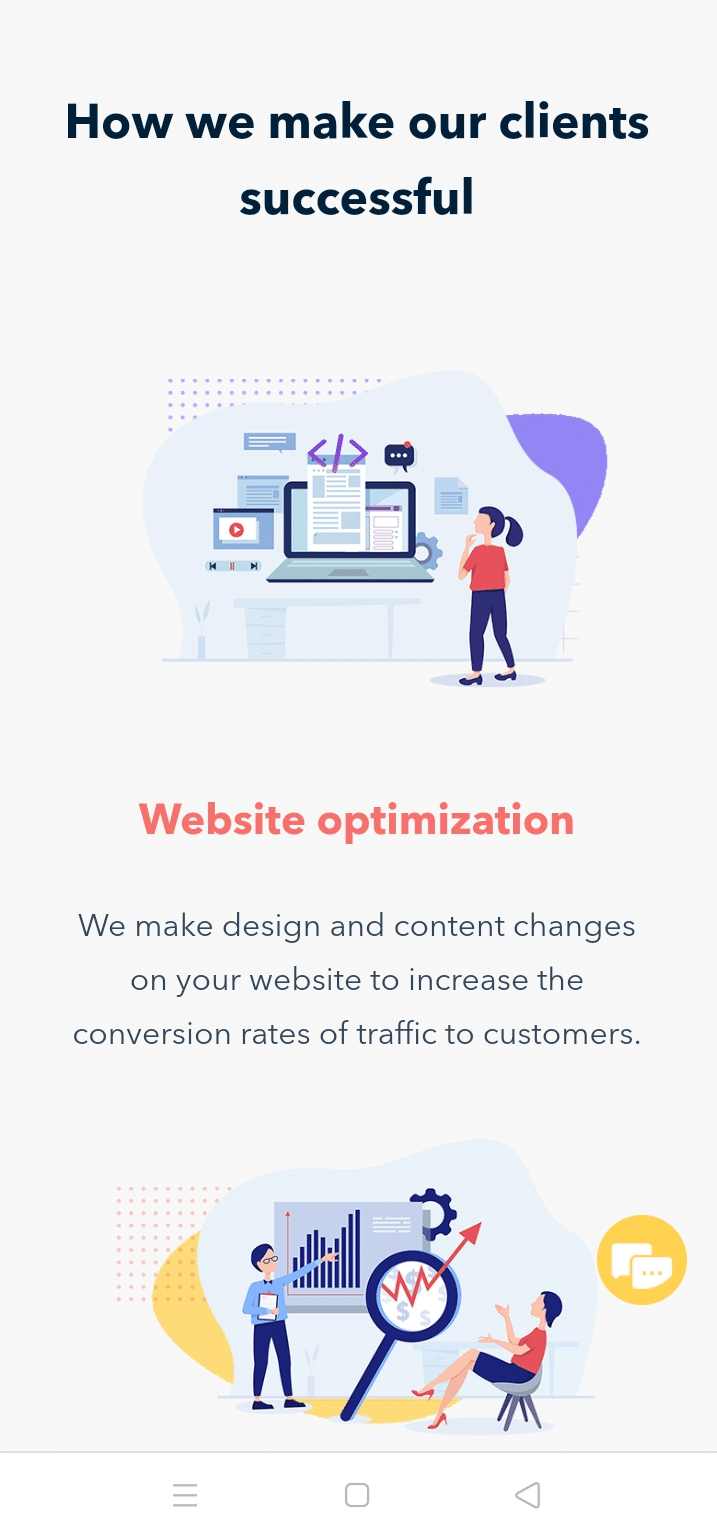 Mobile optimised site