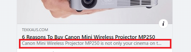 Optimised Meta Description Tag