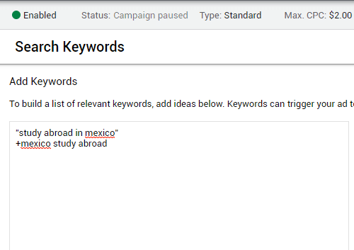 Keyword targeting