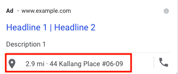Google ads sitelink extension location extension