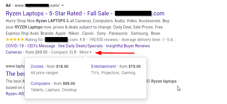 Price extensions