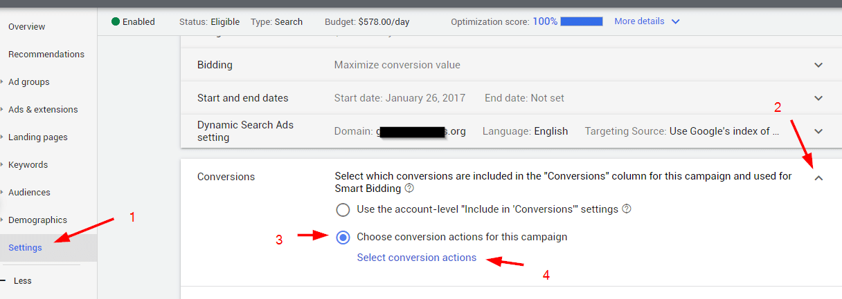 Conversion setting