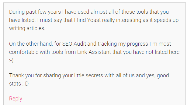 good blog comments to help seo