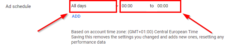 google ads campaign ad scheduling