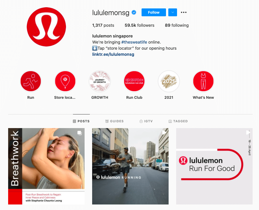 social media marketing singapore lululemon