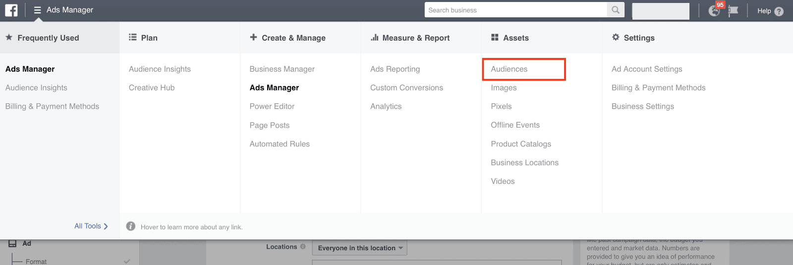 facebook audience targeting option