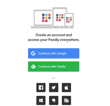 creating a feedly account
