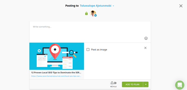 new post on post planner
