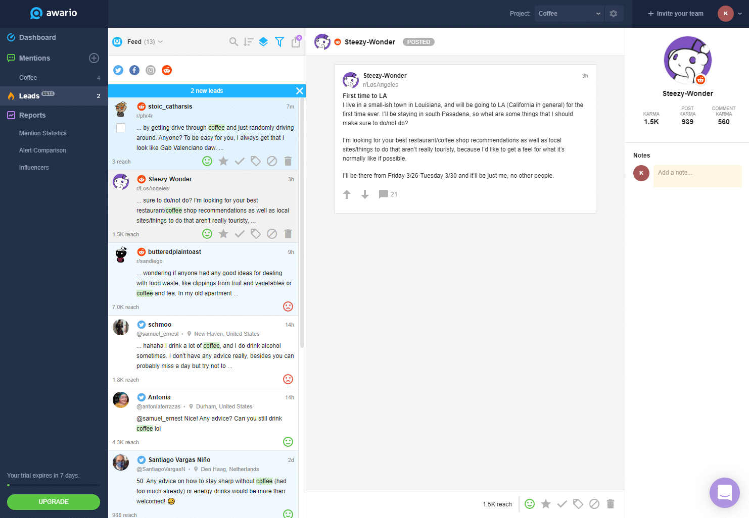 social media strategy tool Awario