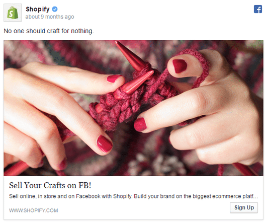 good example of facebook ad copy