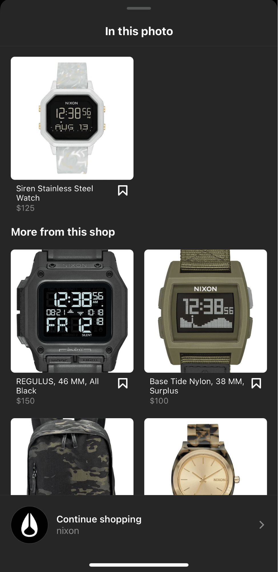 instagram shop tagged items