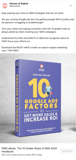 example of a good facebook ad copy