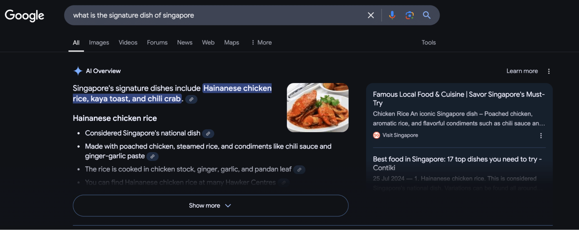 Example of AI Overview